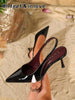 On feet& in love Women's Elegant Pointed Toe Backstrap High Heel Pumps, Versatile Formal Work Wear Shoes Suitable For Wedding Dress, Elegant, Kitten Heels, Party
