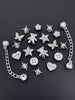20pcs Silver Bear, Star, Butterfly, Heart Chain Hollow Shoe Clips, Multifunctional Shoe Decor Accessories For Women Sandals, Slippers, Beach Bags, Suitable For Holiday And Birthday Party Gifts
